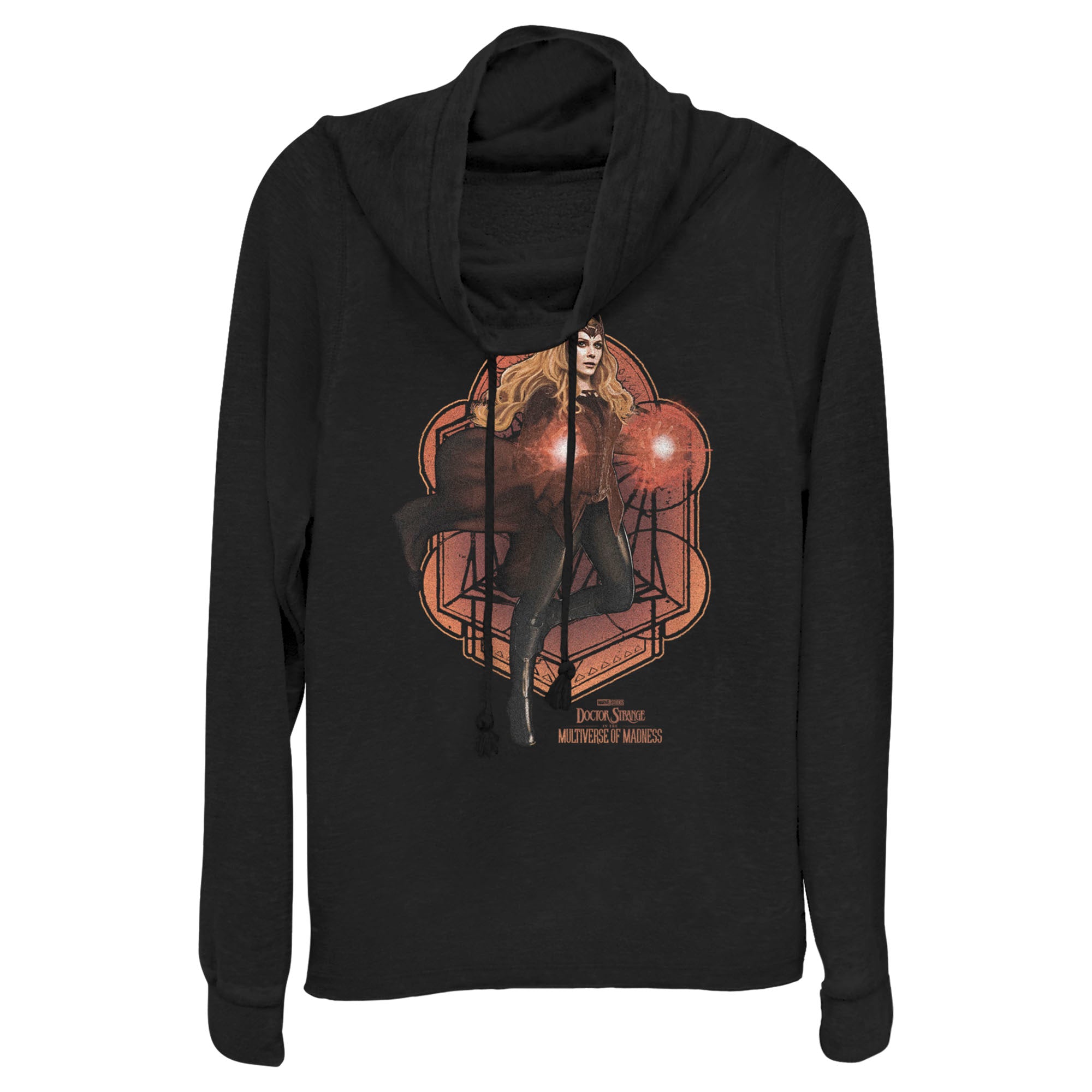 Junior's Marvel Wanda Mandala Cowl Neck